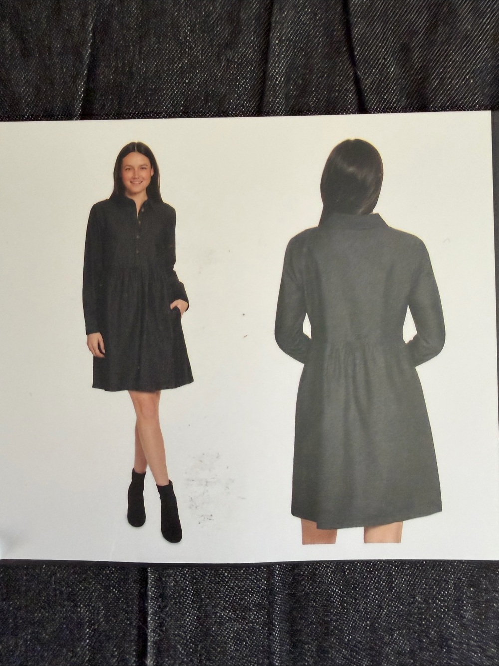 NWT Nine West Jeans Griffen Dress Black Denim Knee Length/ Women XL/Button Front